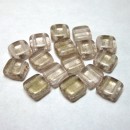 6mm Two Hole Czech Mate Gold Marbled Rosaline